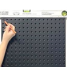 HUHOLE Metal Pegboards 4PC Pegboard Wall Organizer Black Peg Boards