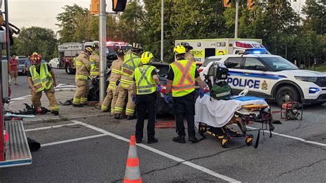 Woman Treated For Serious Injuries Following Two Vehicle Crash In