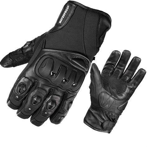 Black Spike WP Leather Gloves