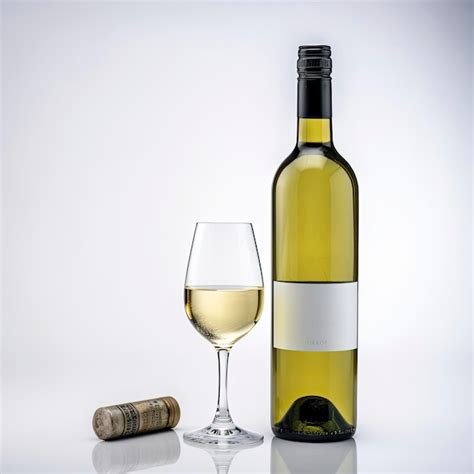 Premium AI Image White Wine Bottle And Glassand Cork