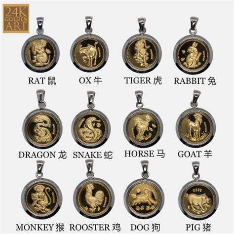 Zodiac Pendant K Gold Foil Chinese Zodiac Pendant Lazada