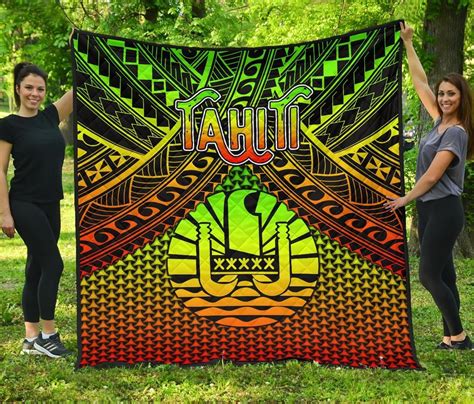 Polynesian Tahiti Personalised Premium Quilt - Reggae Vintage ...