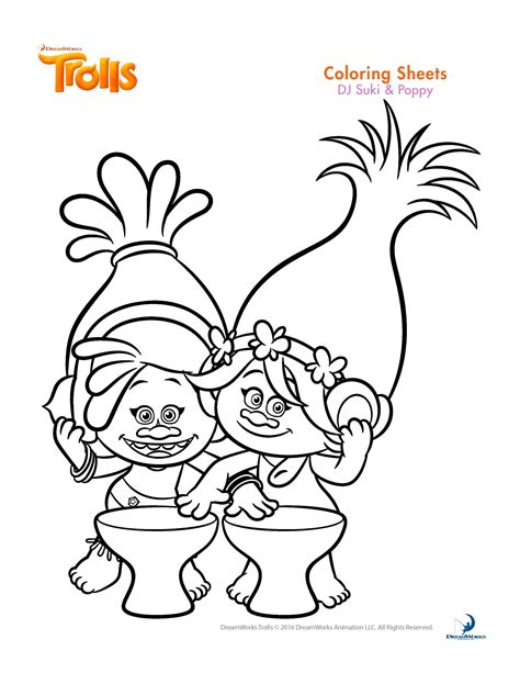 Trolls Baby Poppy Coloring Pages | BubaKids.com