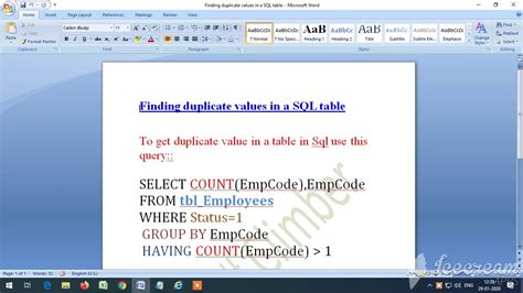 Finding Duplicate Values In A Sql Table How To Get Duplicate Record In Table Youtube