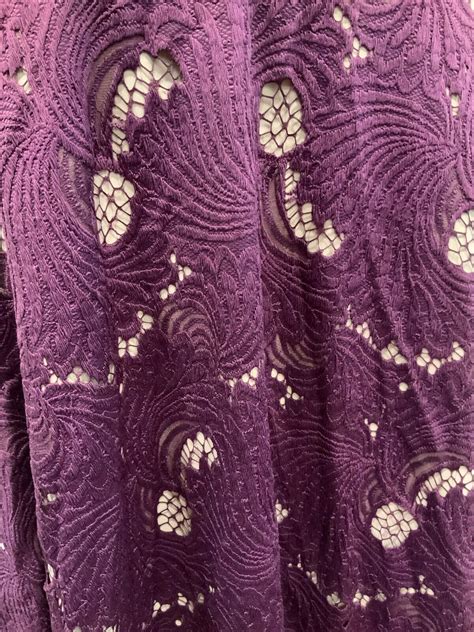 Moulinette Soeurs Purple Scalloped Floral Lace V Neck… Gem