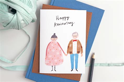 Illustrated Happy Anniversary Card Love Card for Him Card - Etsy