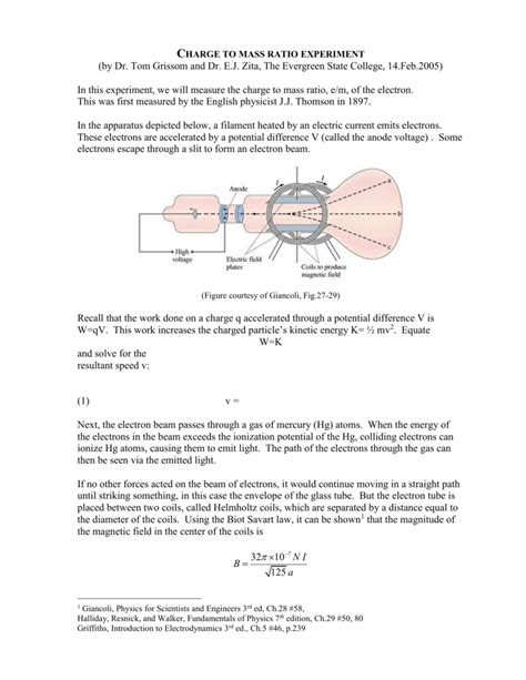 Charge To Mass Ratio Experiment