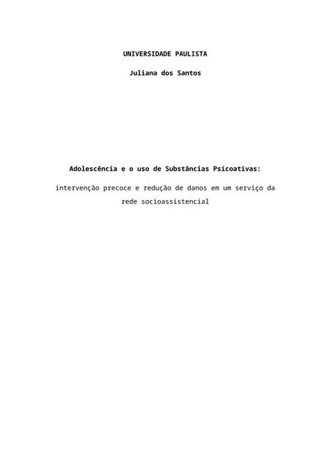 DOC Adolescência e o uso de Substâncias Psicoativas intervenção