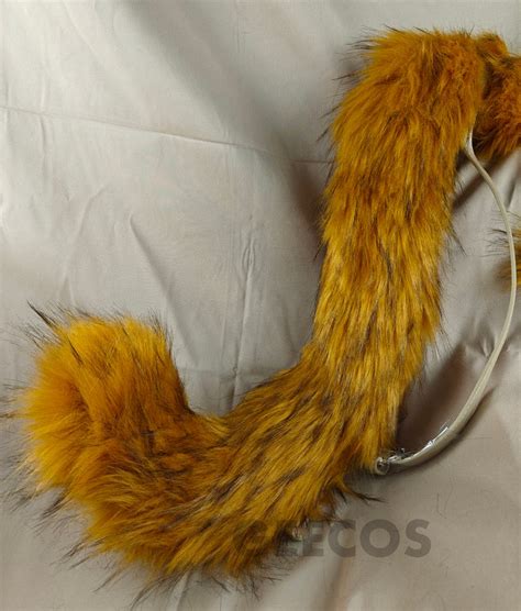 Brown Maine Coon Ears Tail Setcute Brown Cat Tail Furry Faux Fur