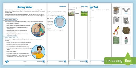 How To Save Water Information And Activity Sheets Twinkl