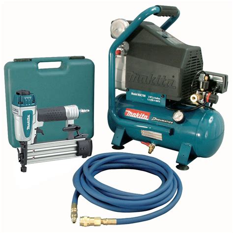 Makita Hp Air Compressor With Gauge Brad Nailer And Ft Hose