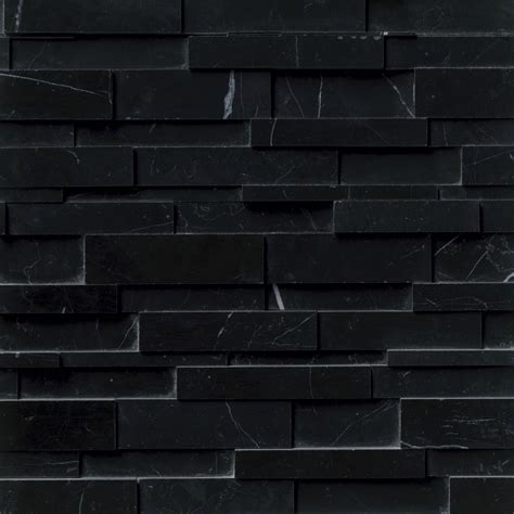 Black Marquina Polished Marble Architectural Wall Tile - 22 x 6 in. - The Tile Shop