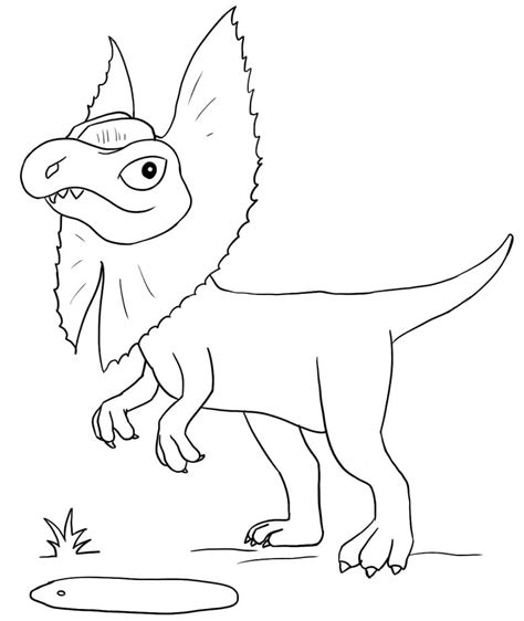 Dilophosaurus 4 Coloring Page - Free Printable Coloring Pages for Kids