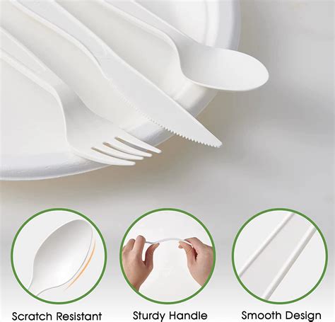 Econewleaf Disposable Compostabe Cutlery Biodegradable Pla Forks Spoons