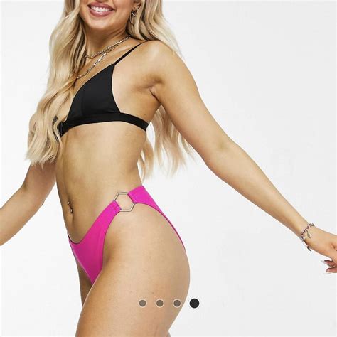 Missguided Pink Bikini With Metal Detailing On The Depop