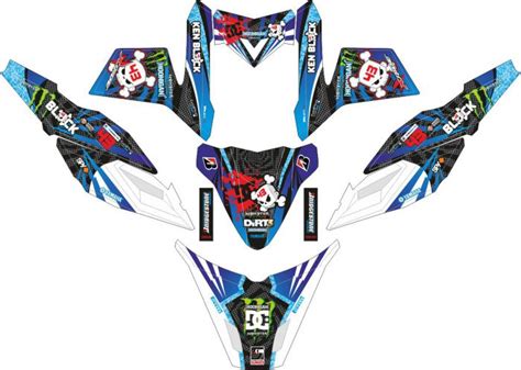 Комплект наклеек на скутер YAMAHA X RIDE KENBLOCK BLUE WHITE