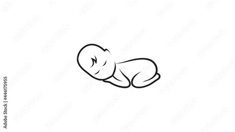 Sleeping baby silhouette Logo Stock Vector | Adobe Stock