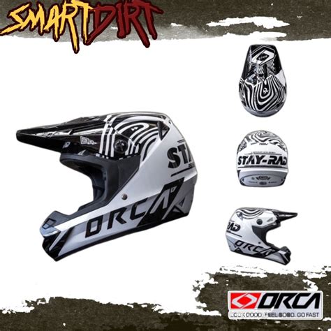 Jual Helm Motor Orca Vortex White Black Helmet Cross Orca Vortex