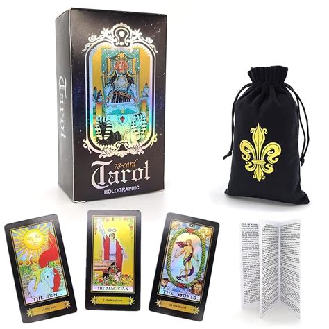 Buy Traditional Tarot Deck Holographic Cards With Guidebook And