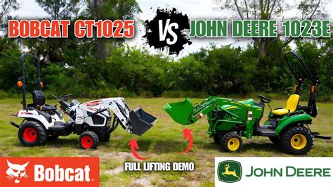 Bobcat Ct1025 Compact Tractor Vs John Deere 1023e Compact Tractor With Lifting Demo Youtube