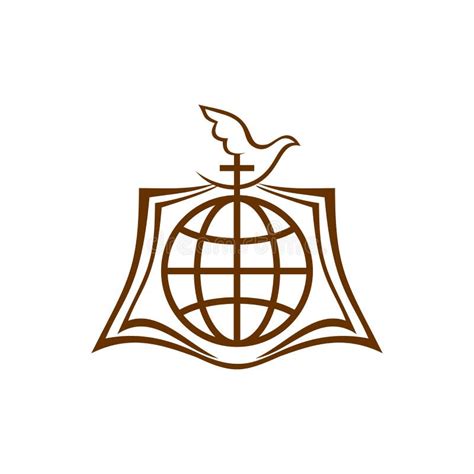 Church Logo The Cross Of Jesus The Open Bible The Globe And The Dove