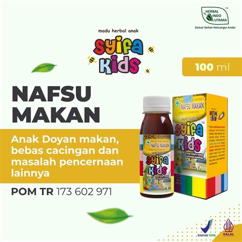 Jual Syifa Kids Madu Nafsu Makan Anak Jaga Kesehatan Anak Makan Jadi