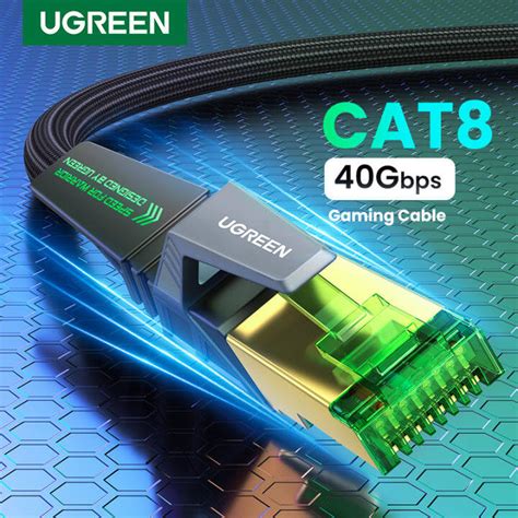 Ugreen Cat 8 Rj45 Gaming Ethernet Cable Bandwidth 40gbps 2000mhz High