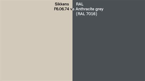 Sikkens F6 06 74 Vs RAL Anthracite Grey RAL 7016 Side By Side Comparison