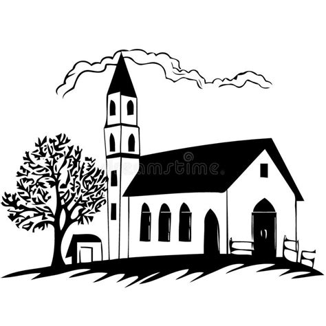 Small Church Silhouette Stock Illustrations Small Church