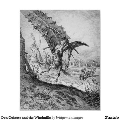 Don Quixote and the Windmills Poster | Zazzle in 2022 | Posters art ...