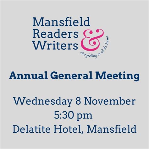 Annual General Meeting - Mansfield Readers and Writers