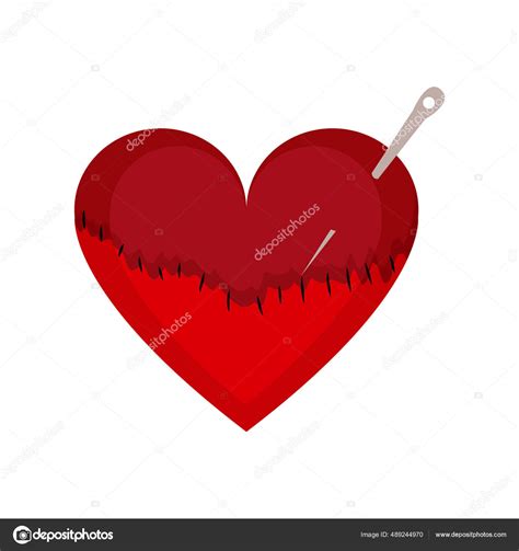 Isolated Heart Shape Sketch With A Stitch Stock Vector By