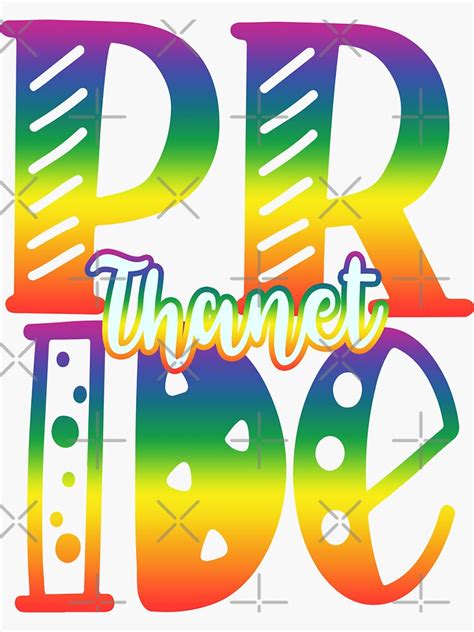 Thanet Gay Pride In Art Block Letters Sticker By Tropicaltees Redbubble