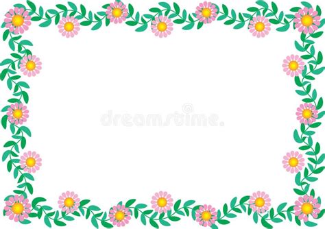 Daisy Border Stock Vector Illustration Of Leaf Pink 2534441