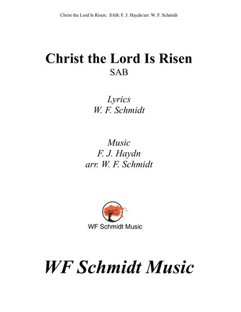 Christ The Lord Is Risen Sheet Music F J Haydn Sab Choir