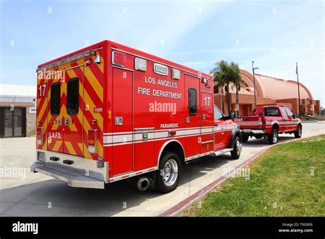 Lafd Los Angeles Fire Department Truck Los Angeles California Stock