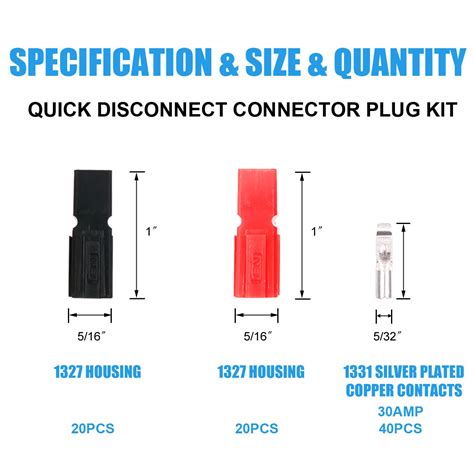 Zixtec Pair Quick Disconnect Power Terminals Connectors Red