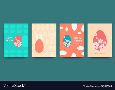 Happy easter set of easter cards Royalty Free Vector Image