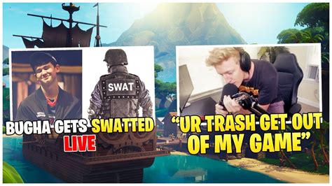 Bugha Gets Swatted Live Tfue 1v3 S Pro Players Then Roasts Them Fortnite Highlights