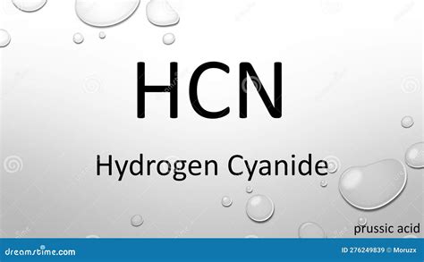 Hydrogen Cyanide Chemical Formula On Waterdrop Background, 46% OFF