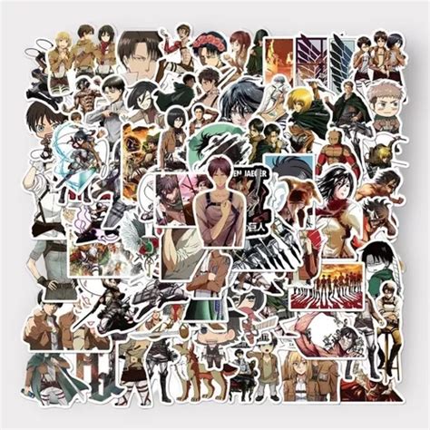 50 Stickers Calcomanias Shingeki No Kyojin Dear Sasha Cuotas Sin