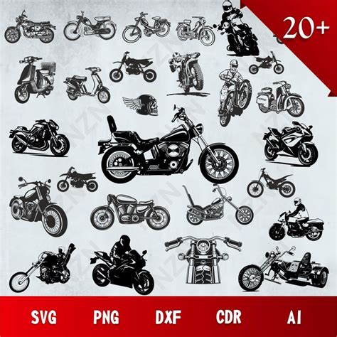 Motorcycles Svg Bundle Vector Files Png Svg Dxf Cdr Ai Ready To Print Classic