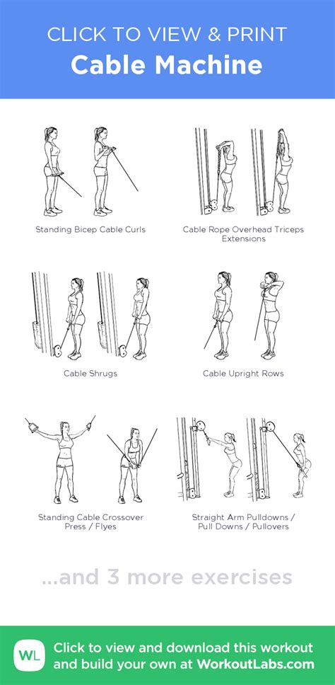 cable machine click  view  print  illustrated exercise plan