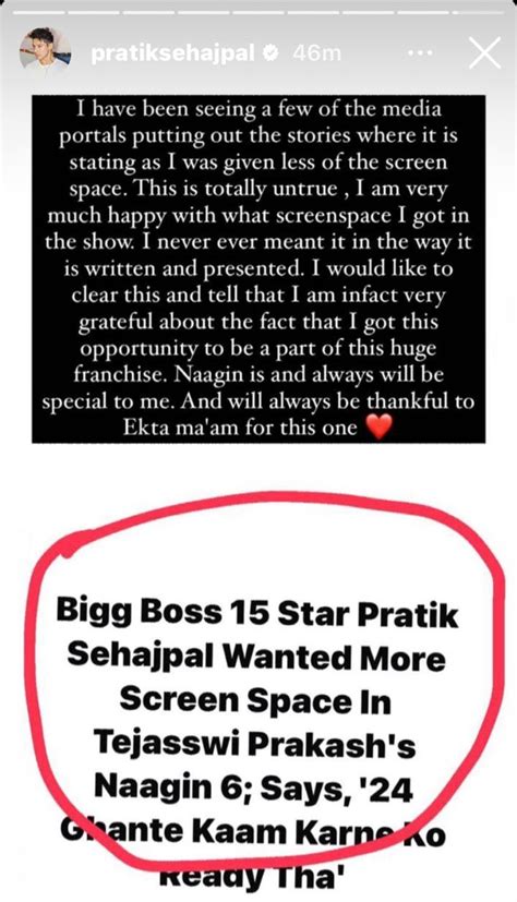 Totally Untrue Pratik Sehajpal SLAMS Reports Of His Less Screen Time