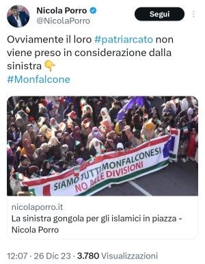 Porro Sfotte Il Patriarcato Per Sostenere Sia Giusto Negare I Diritti