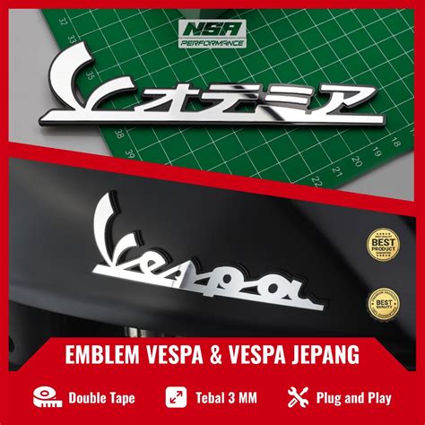 Nsa Vespa Emblem Set D Embossed Vespa Sticker D Vespa Logo Japan