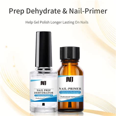 2x15ml Nail Primer And Dehydrate Set For Fast Dry Bonding Uv Gel Base Acid Free Nail Prep For