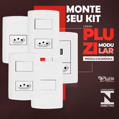 Tomadas E Interruptores A A Pluzi Modular Pluzie Embutir Sem