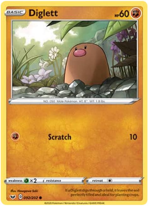 Diglett 92 Sword Shield Pokémon karty