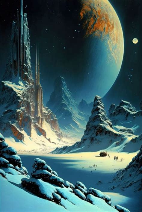 Snow Planet Classic Sci Fi Art S Futuristic Fine Art Paintings